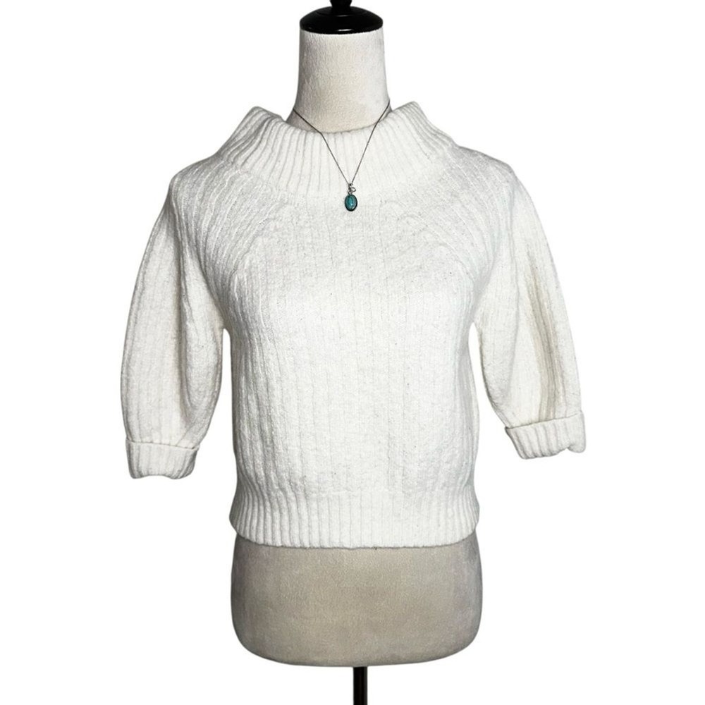 3.1 Phillip Lim Wool Alpaca Blend Cropped Mock Neck Sweater S | Quiet Luxury